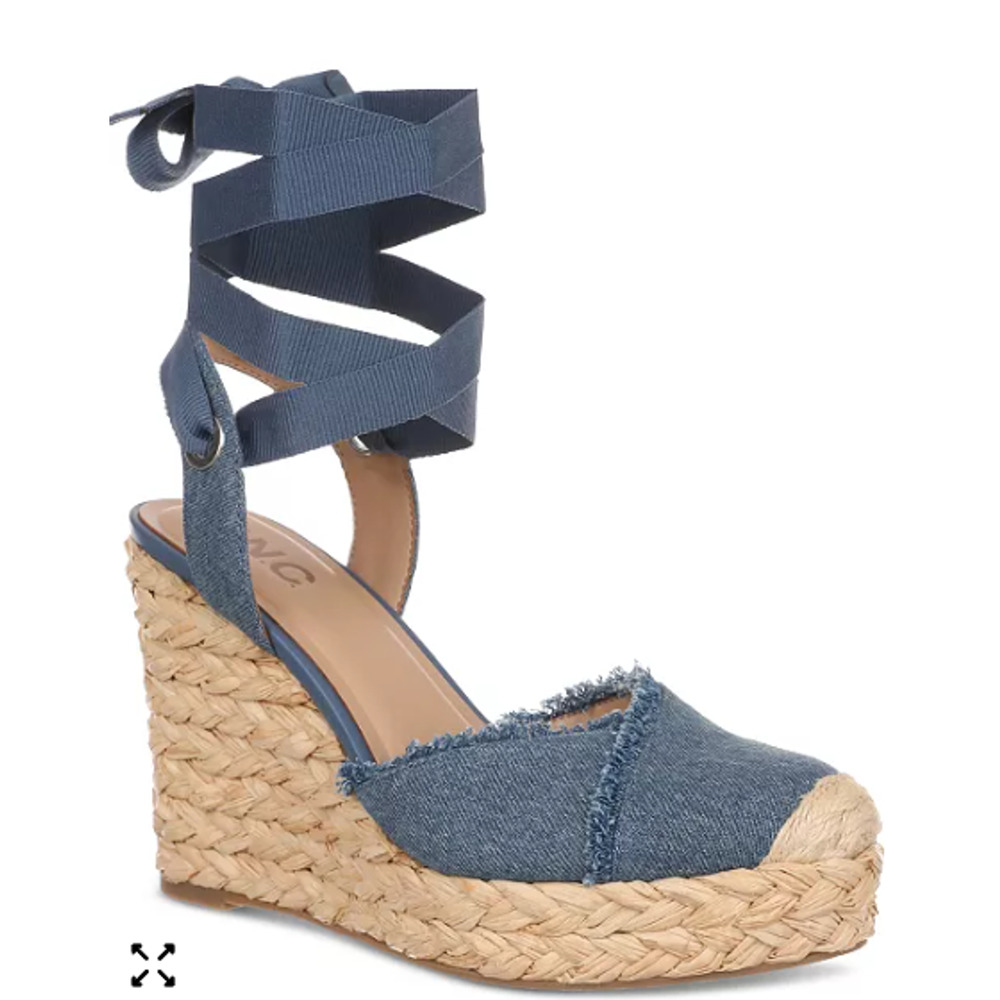 INC International Concepts Women's Espadrille Denim Wedges Size 7.5 Denim NWT
